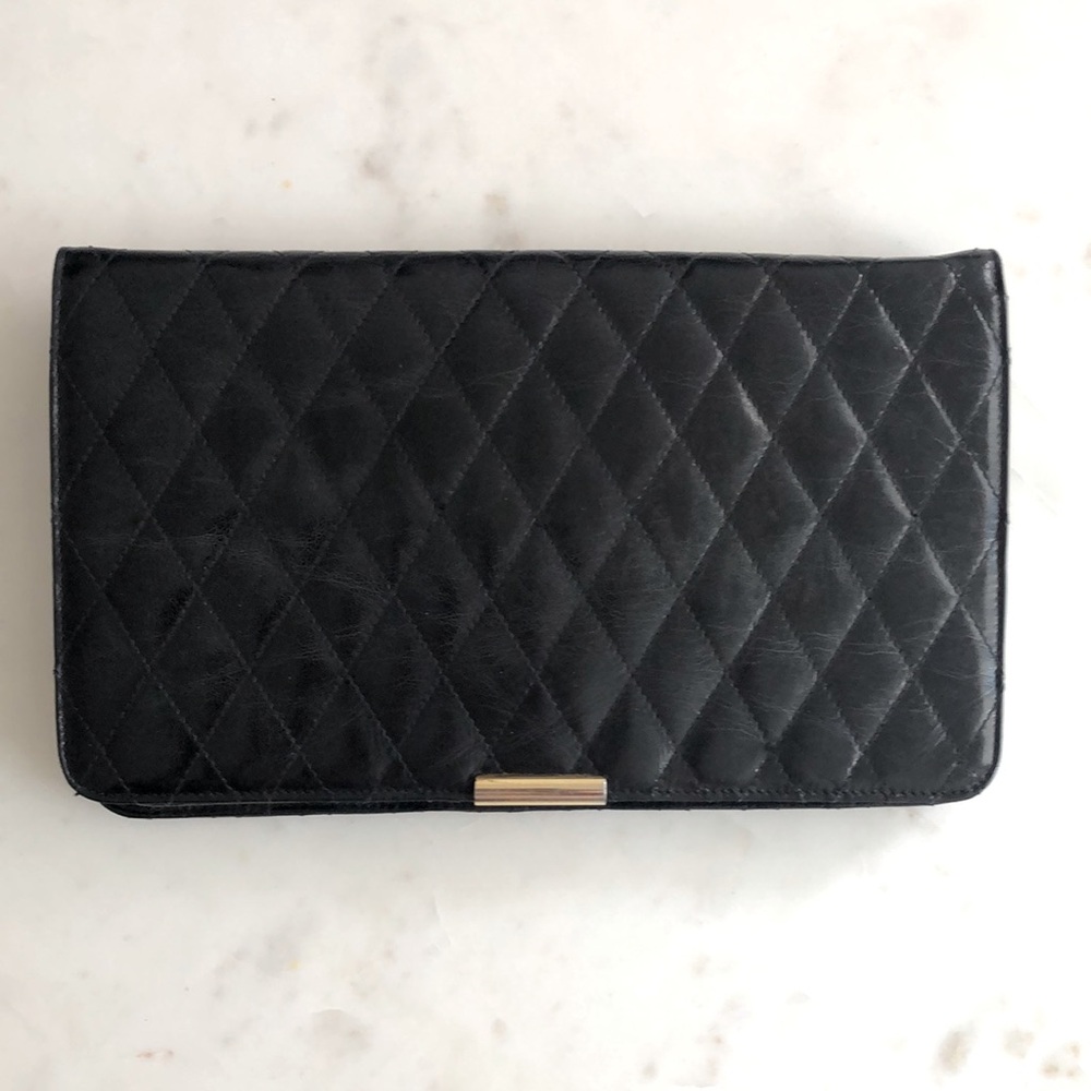 Arnold Churgin Black Quilted Clutch